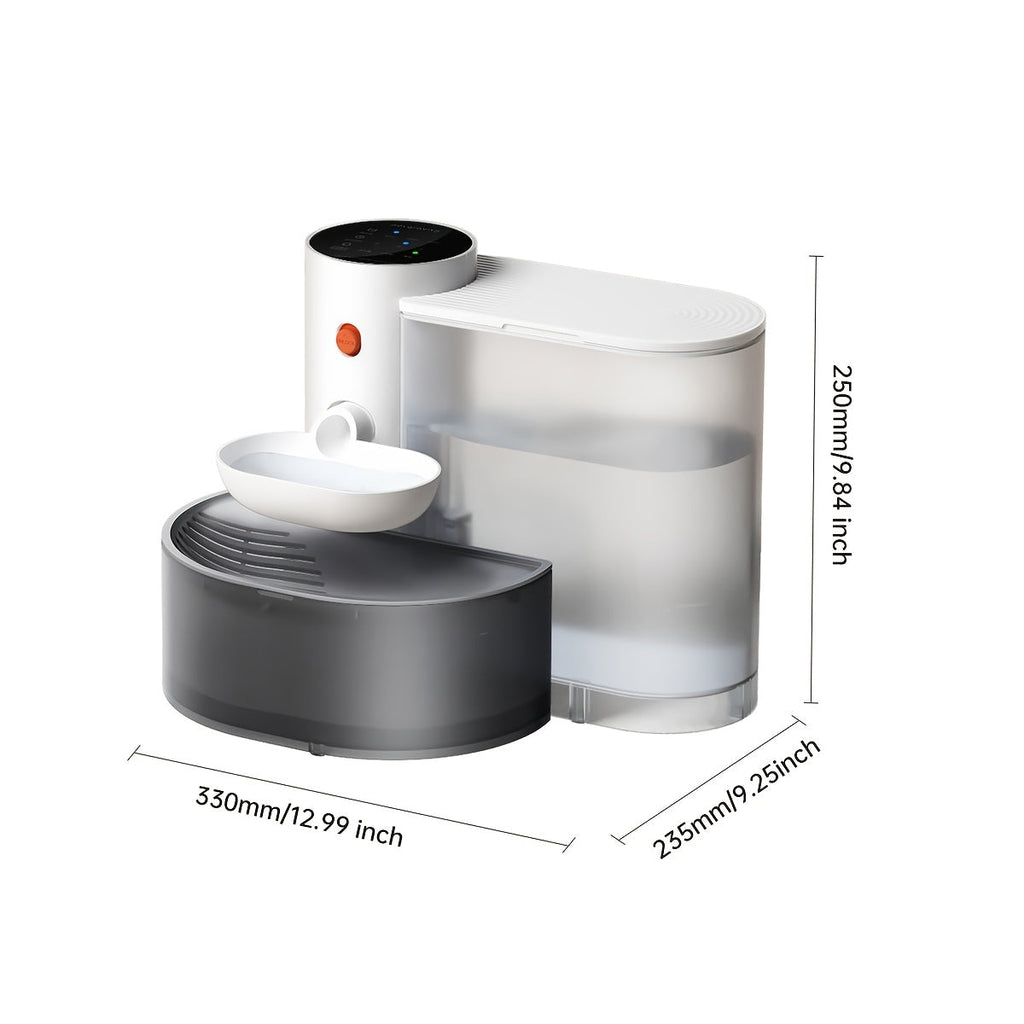 Smart Filterless Cat Water Fountain Stainless Steel 3.5L - Self-Refill Tipping Fountain with Wastewater Separation, Always Fresh Water, 118.4oz Ultra-Silent Plug-and-Play Pet Water Dispenser for Cats