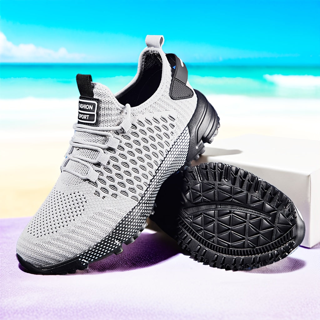 Men's Thick-Soled Non-Slip Sneakers – Lightweight Lace-Up Casual Walking Shoes for Hiking, Outdoor & Daily Wear, Comfortable Low-Top Athletic Sneakers for Men, Spring Autumn Trail Running Shoes