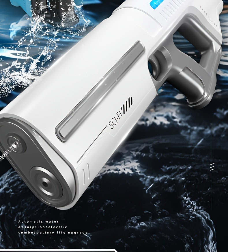 Electric Water Gun Auto-Fill with LED Pulse Light – 40ft Long Range Rapid-Fire Squirt Gun, USB Rechargeable 240-Shot Tank, Water Blaster for Kids & Adults, Pool Beach Backyard Summer Fun