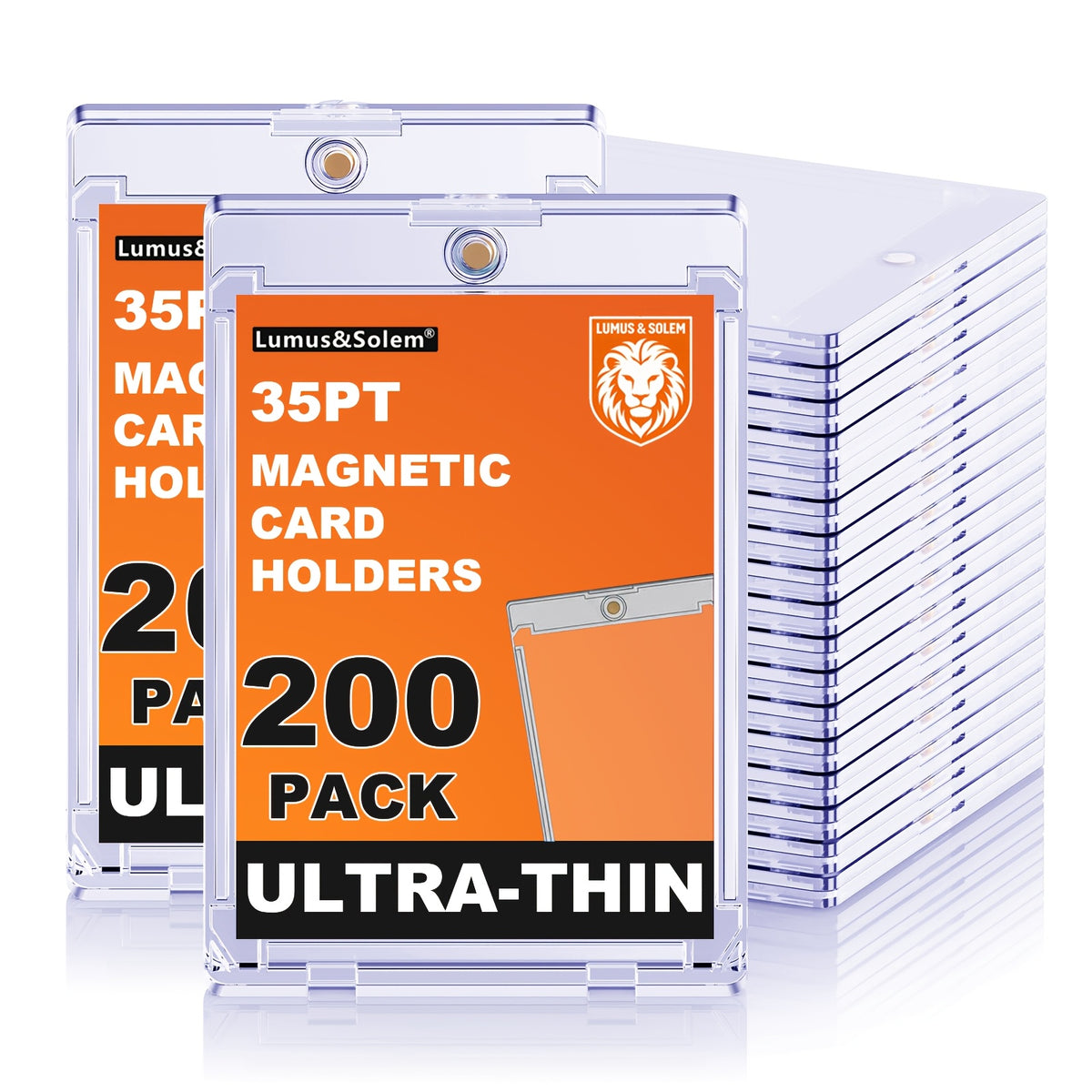 Magnetic Card Holders for Trading Cards 200/400 Pack - Ultra-Thin One-Touch UV Hard Plastic Case with Magnetic Closure | Sports Football Baseball TCG Card Sleeves for Collectors