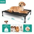 Cooling Elevated Dog Bed & Outdoor Dog Cot - Raised Pet Bed with Washable Breathable Mesh, No-Tool Assembly, Anti-Slip Feet for Large, Medium & Small Dogs, Indoor Outdoor Use