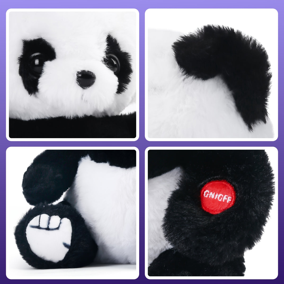 Light Up Panda Stuffed Animal 8 or 12 Inch LED Glowing Panda Bear Plush Toy Soft Hugging Plushie for Kids Boys Girls Birthday Christmas Gift Home Decor Night Light Nursery Room Decor