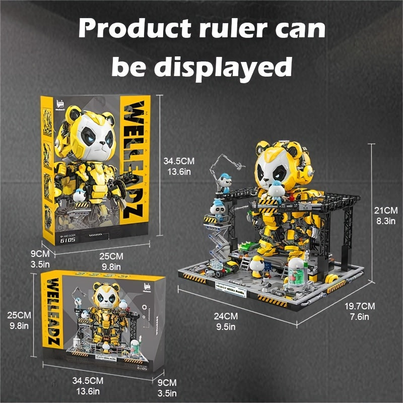 2198pcs Mecha Panda Building Blocks Set - Cool Deformation Robot Puzzle Toy for Kids & Adults, Creative STEM Brick Kit, Perfect Christmas Birthday Gift, Living Room Display Model