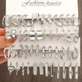 48pc Imitation Pearl Earring Set for Women – Assorted Stud & Dangle Styles, Silver Tone Hypoallergenic Earrings for Daily Wear, Vacation, Dates & Holiday Gifting