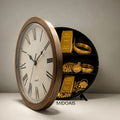 Wall-Mounted Diversion Safe Clock Hidden Secret Storage for Cash Coins Valuables Home Office Security Vault Concealed Coin Safe Sturdy Durable