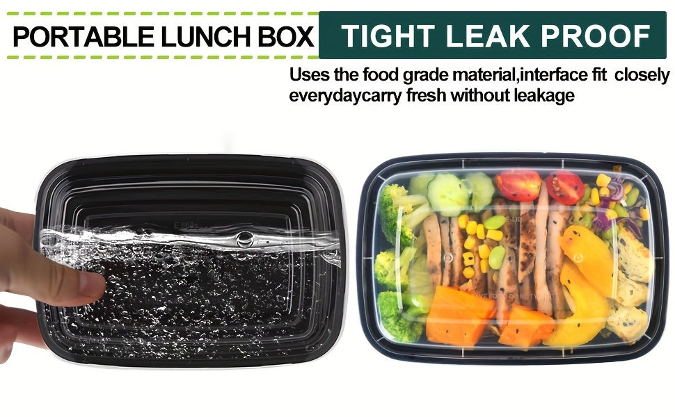 28oz Meal Prep Containers 50 & 150-Pack with Lids – BPA-Free Leakproof 1-Compartment Disposable Plastic Bento Lunch Box, Stackable, Microwave Dishwasher Freezer Safe Food Storage