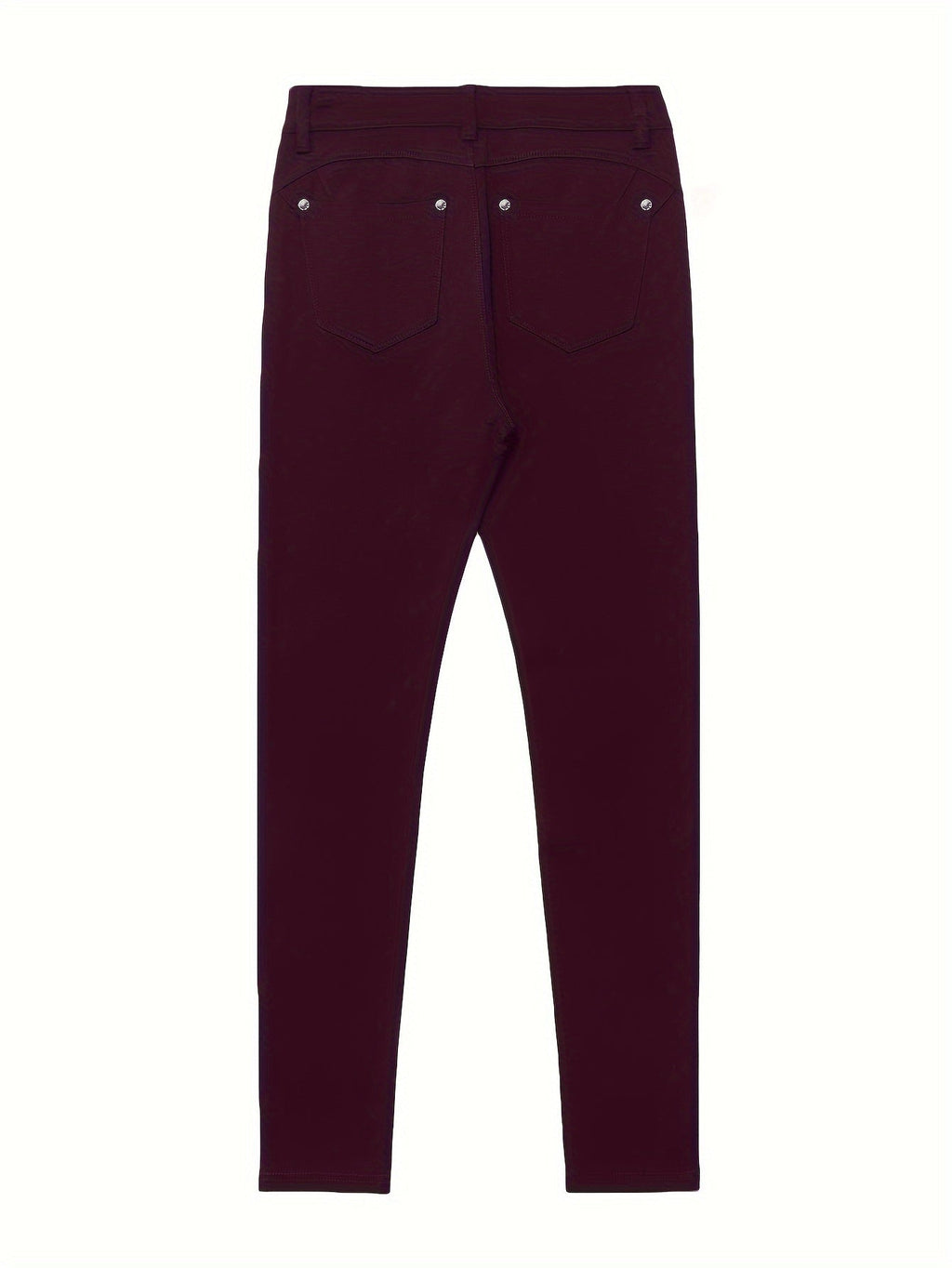 Women's High Waist Stretch Skinny Jeans Metal Button Detail Street Style Slim Fit Denim Pants 10 Colors S-XXL