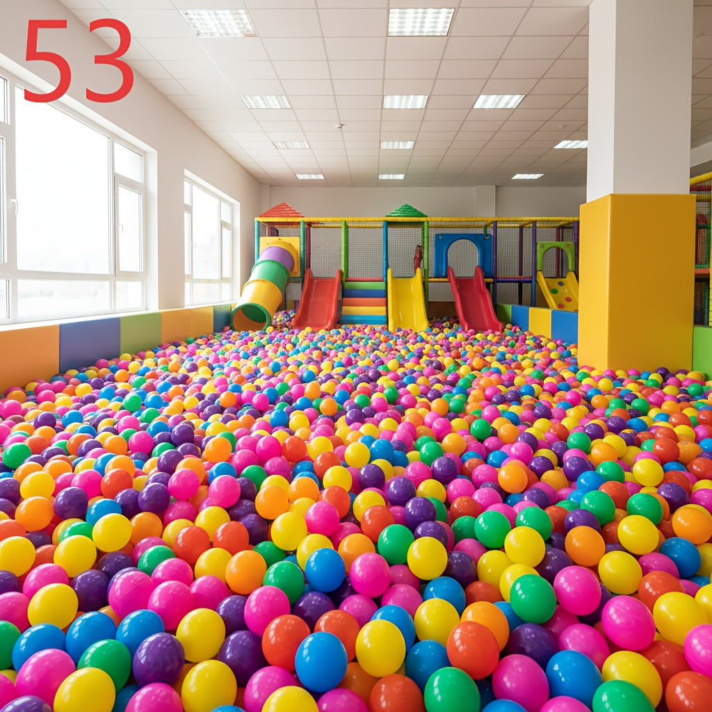 53pcs Rainbow Ball Pit Balls for Kids - Vibrant Ocean Balls for Ball Pit Play Tent Kiddie Pool & Water Play, BPA-Free Plastic Balls, Unisex Toddler Toy, Birthday Christmas Halloween Party Gift