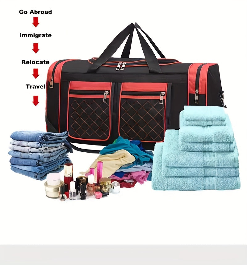 Large Capacity Travel Duffel Bag for Men & Women – Heavy-Duty Gym Bag with Multi-Pocket Design, Adjustable Shoulder Strap & Zipper Closure for Fitness, Weekend Trips, Business Travel & Outdoor Use