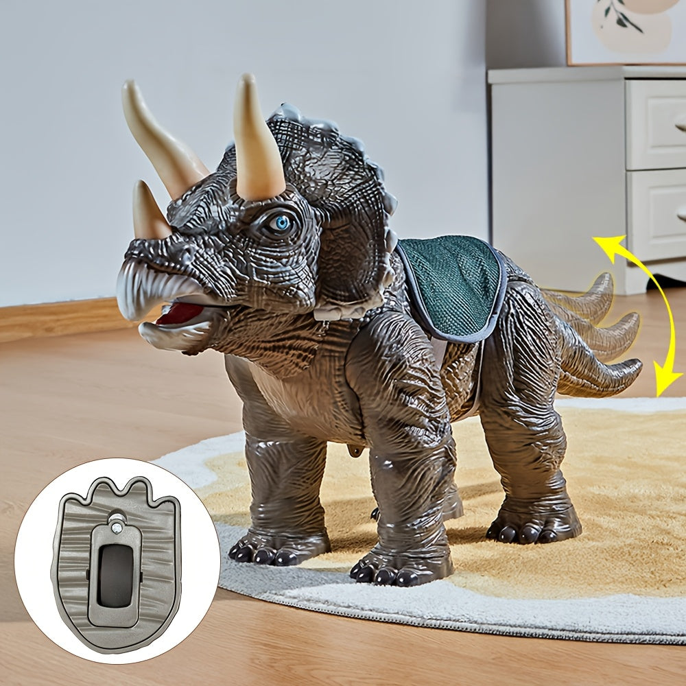 Extra Large Triceratops Dinosaur Walker Ride-On Balance Bike for Toddlers – Realistic Lifelike Figurine, Light-Up Effects, Dinosaur Sounds, Pull-Along Toy, Best Birthday Gift for Boys Girls Age 1 2 3 4