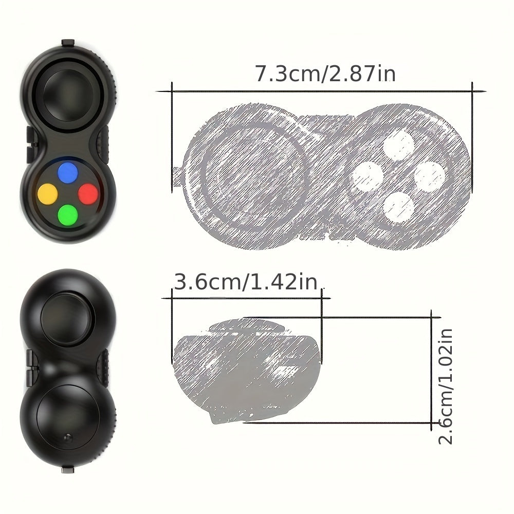 Fidget Pad Toy 3-Pack - Retro Handheld Controller with 8 Fidget Functions, Stress Relief Anxiety Toy for Kids Adults and Teens, ADHD Sensory Tool, Screen-Free Activity, Multiple Color Options