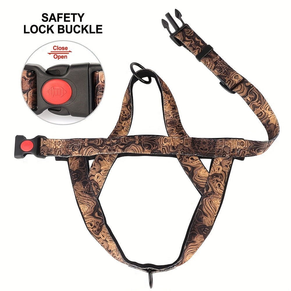 No-Pull Dog Harness Vest & Leash Set for Medium Large Dogs – Padded Nylon Adjustable Safety Vest with Durable Leash for Bulldog Boxer Pitbull, Sizes S M L, Purple Black Red, All-Day Comfort Walking