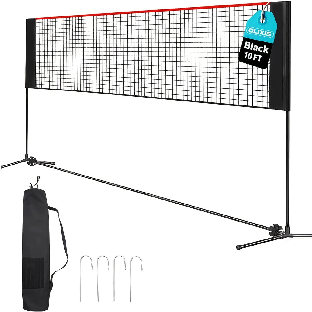Portable Badminton Volleyball Net Set Adjustable Height & Tension Weather-Resistant with Carry Bag - Professional Grade for Backyard, Pool, Outdoor & Indoor Court Games