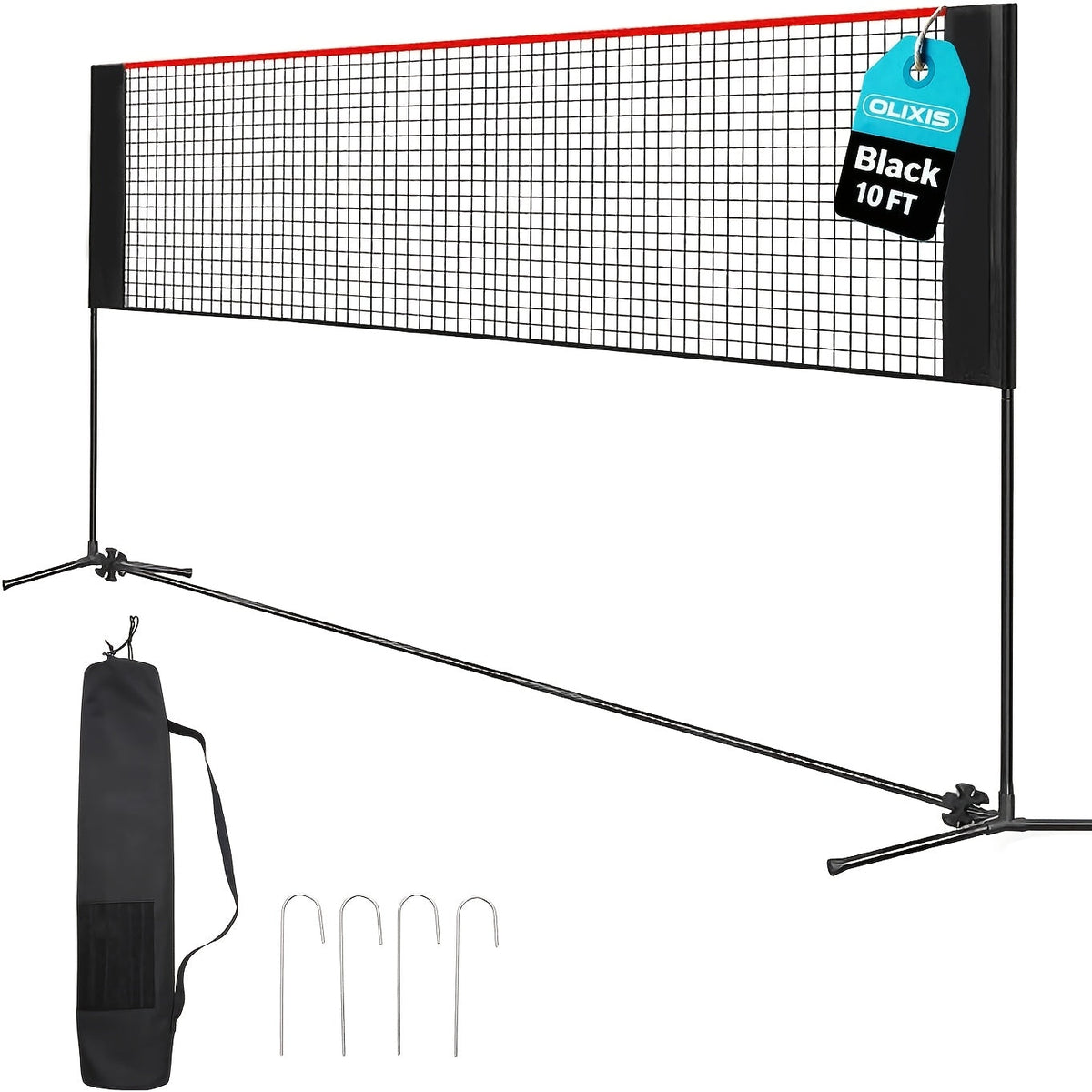 Portable Badminton Volleyball Net Set Adjustable Height & Tension Weather-Resistant with Carry Bag - Professional Grade for Backyard, Pool, Outdoor & Indoor Court Games