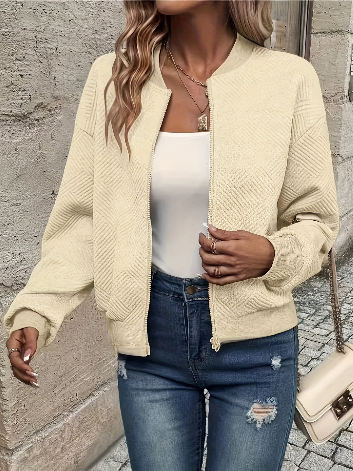 Women's Solid Color Zip-Up Cardigan Jacket – Casual Lightweight Zipper Front Sweater Coat for Fall Winter Everyday Layering