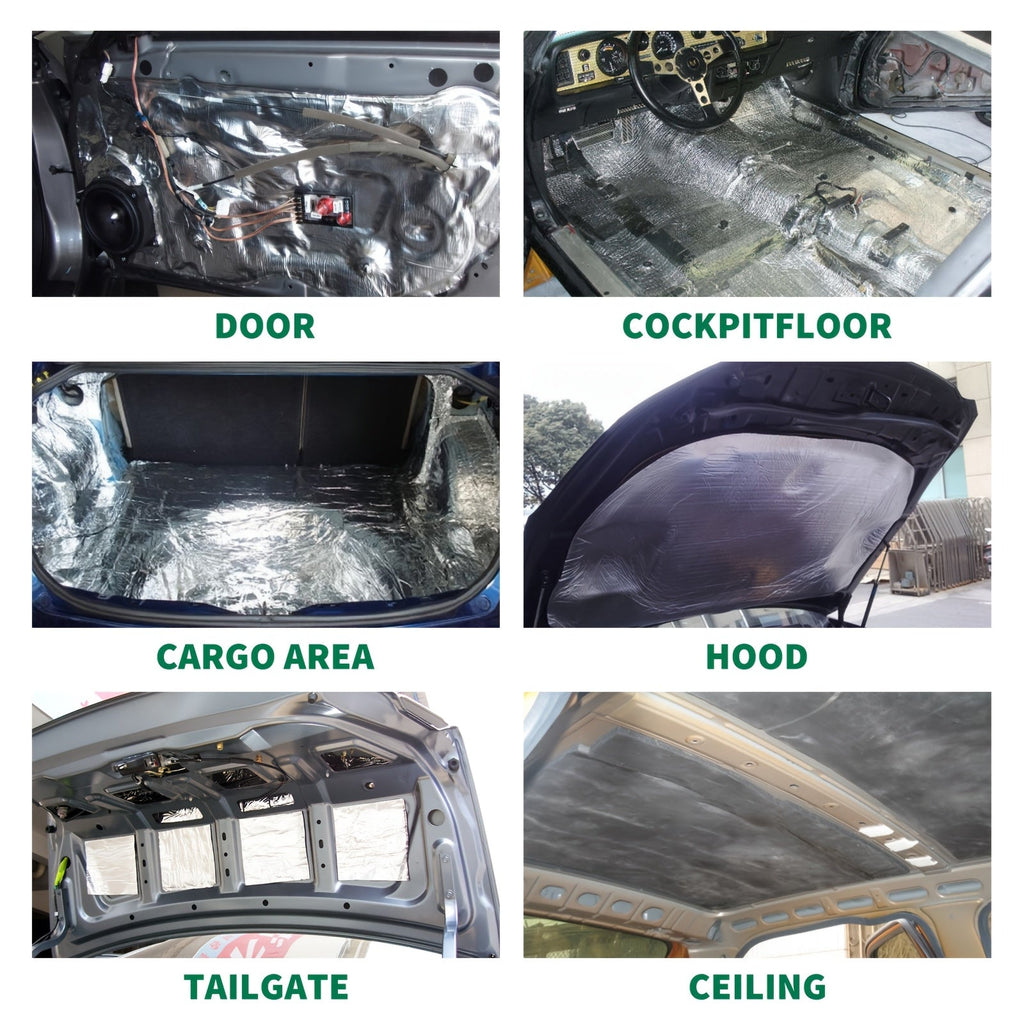 Car Sound Deadener & Heat Shield Mat 22/26 Sqft – Self-Adhesive Aluminum Foil Noise Reduction Insulation, Easy Cut & Install for Floor Door Trunk, Free Installation Tools Included
