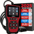 Professional OBD2 Scanner with 35,901 DTC Library – Check Engine Code Reader, Mode 6 & Mode 8, I/M Readiness, Live Data, O2 Sensor Test, VIN Retrieval, 10 Languages, Compatible with All OBDII Cars Since 1996