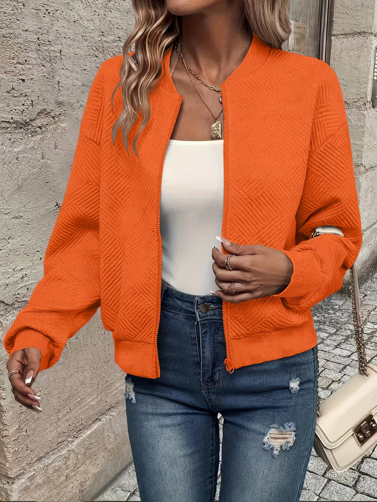 Women's Solid Color Zip-Up Cardigan Jacket – Casual Lightweight Zipper Front Sweater Coat for Fall Winter Everyday Layering
