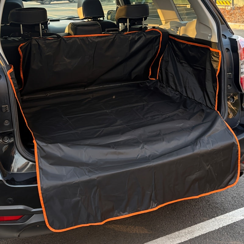 Dog Car Seat Cover & Trunk Cargo Liner Mat – Waterproof Anti-Slip Pet Mat for Back Seat, SUV & Truck Rear Cargo with 2 Hooks, Durable Dog Crate Travel Mat for Cars