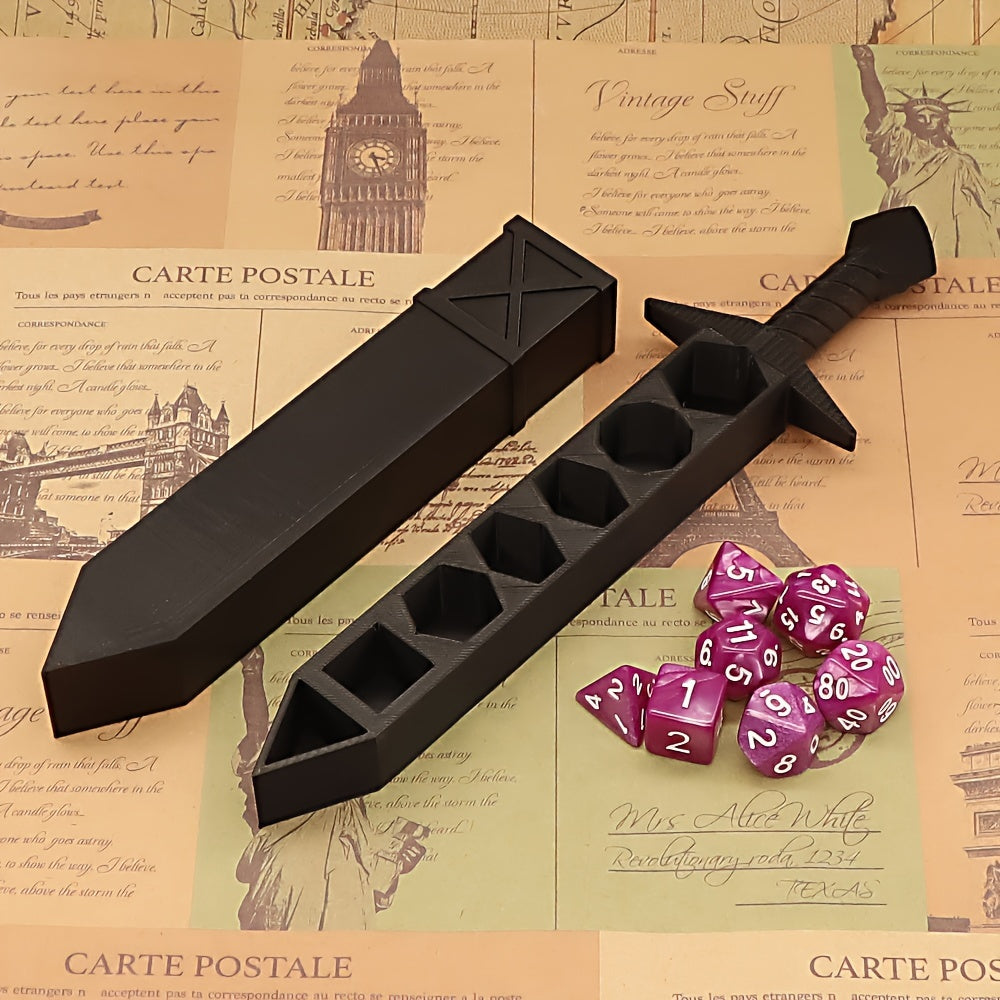 Dice Sword Set for DnD RPG Tabletop Games - Unique Novelty Dice Holder Sword Fits Standard 22mm Dice, Assorted Colors, Perfect Gift for Dungeon Masters, Collectors & Board Game Enthusiasts