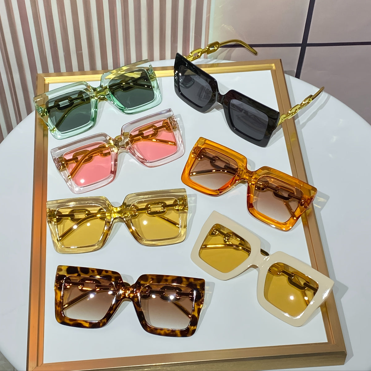14-Pack Women's Square Frame Tinted Fashion Glasses Set – Minimalist European & American Style, Durable PC Frames, Colorful Lenses, Bulk Party & Gathering Eyewear for Women