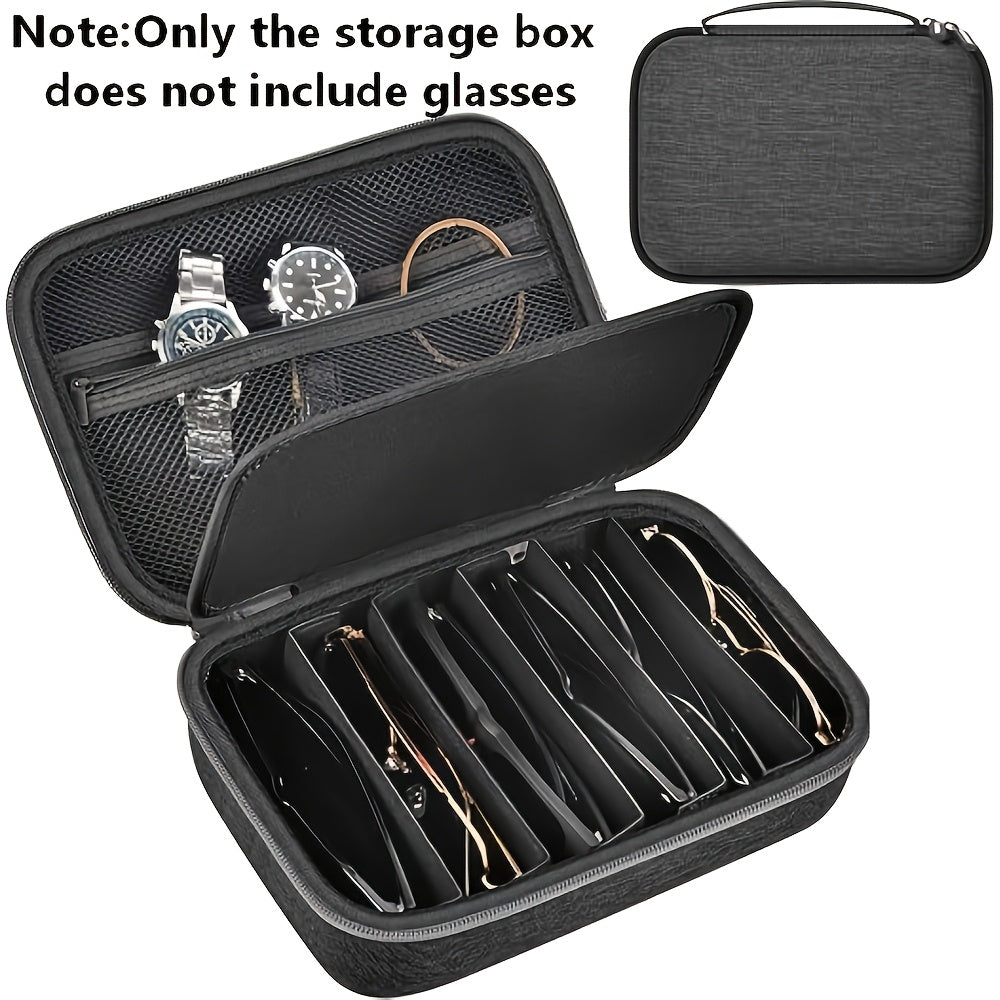 Travel Sunglasses Organizer Case for Multiple Pairs – Multi-Slot Eyeglasses Storage Holder Bag for Men & Women, Portable Hard Shell Sunglasses Box for Home & Travel, 2 to 10 Slots Available