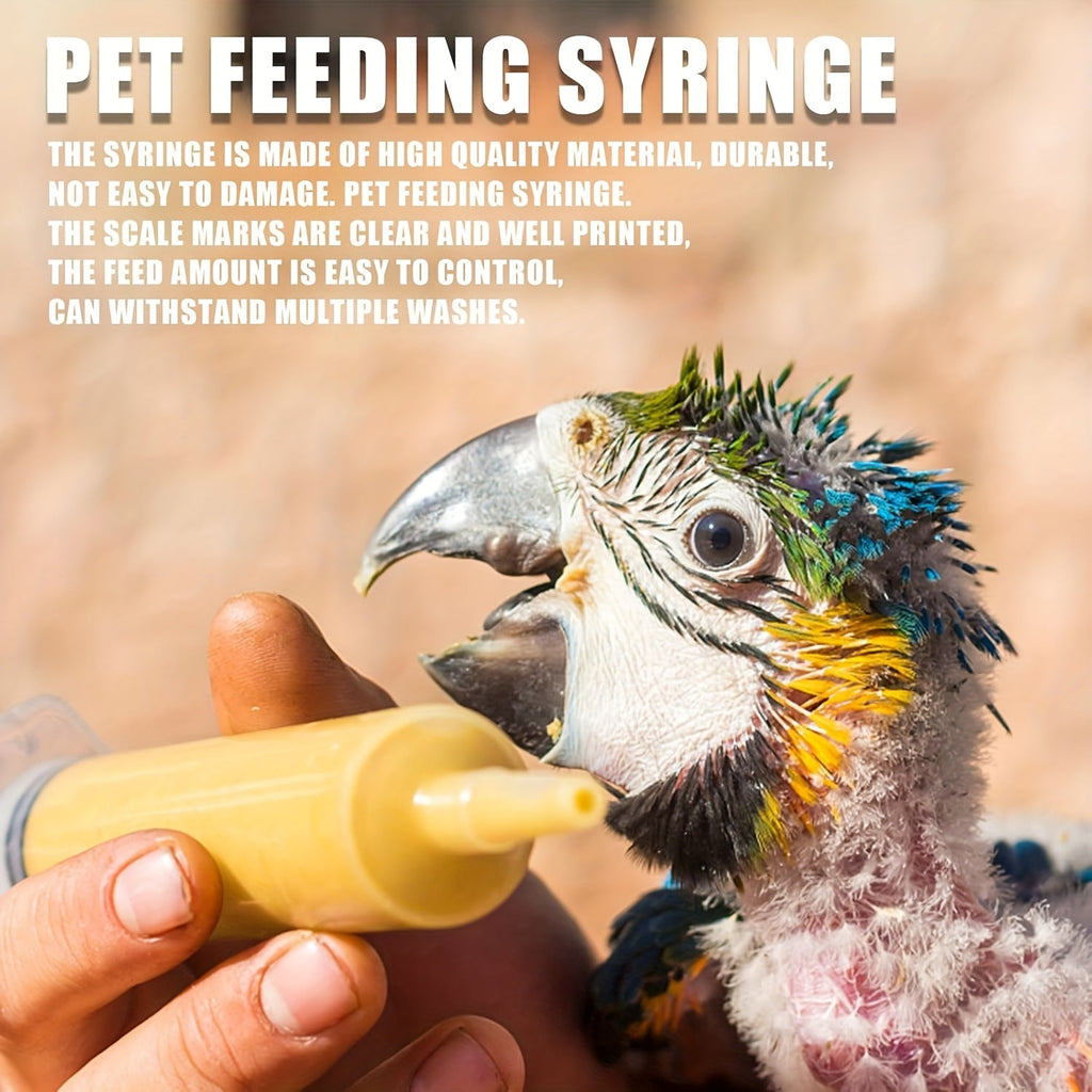 Bird Feeding Syringe Tube Set 6pcs Hand-Feeding Kit for Baby Birds Parrots Small Pets Plastic Crop Feeder with Measuring Tube Avian Hand Rearing Supplies Vet Lab Use