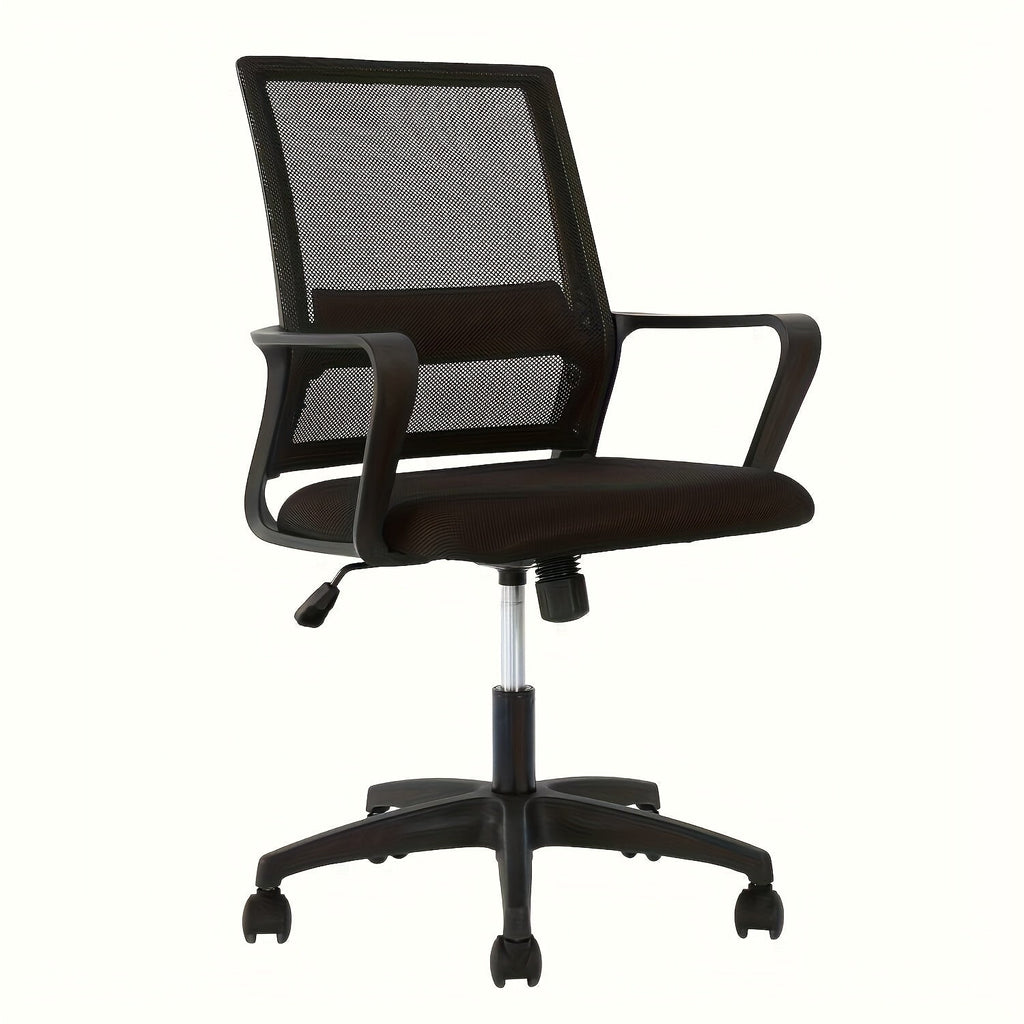 Mid-Back Mesh Ergonomic Office Chair 360° Swivel 5-Wheel Base Lumbar Support Computer Desk Chair for Home Office - 250 LBS Capacity in Black Grey Blue White Pink