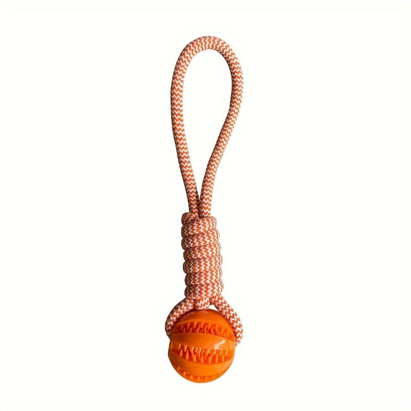 Heavy-Duty Braided Rope Dog Chew Toy with Textured Handle & Interlocked Rope Ball – Power Chewer Teeth Cleaning Tug Toy for Large Dogs, Fetch & Tug-of-War Training, Durable Molar Bone