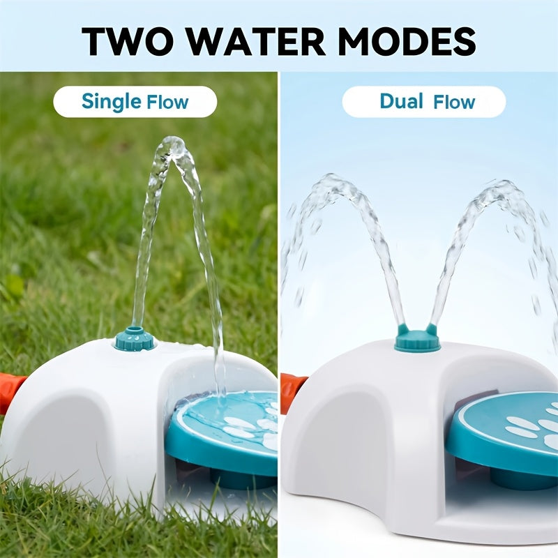 Dog Water Sprinkler Foot Treadle Drinking Fountain - Dog-Operated Fresh Water Dispenser with Hose & Connector - Portable Outdoor Dog Water Fountain for Camping Hiking Backyard - Fun Dog Hydration Toy