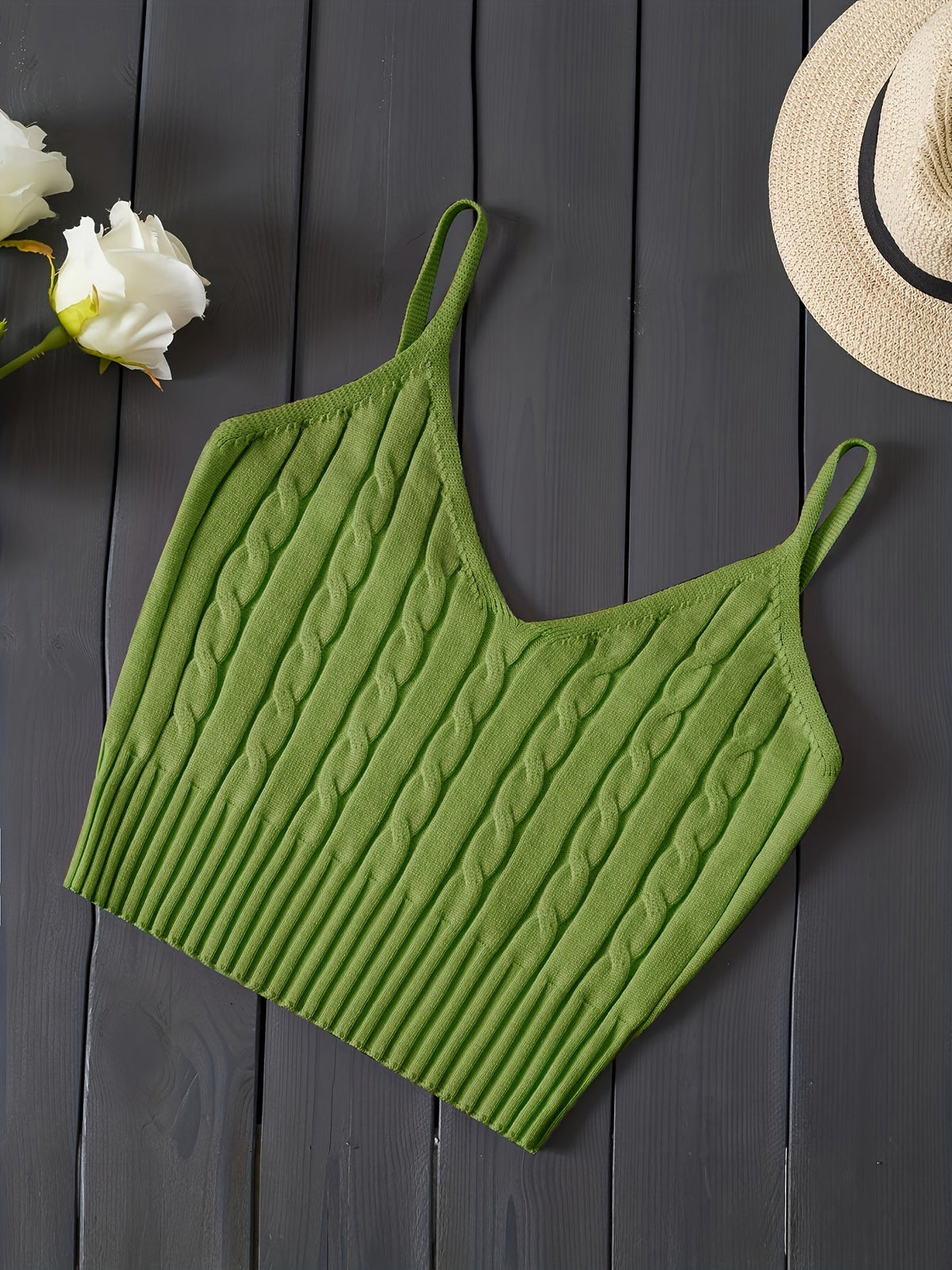 Women's Ribbed V-Neck Tank Top - Stretchy Sleeveless Vest for Layering & Everyday Wear, Beige Casual Summer Cami, Fitted Soft Knit Shirt for Women