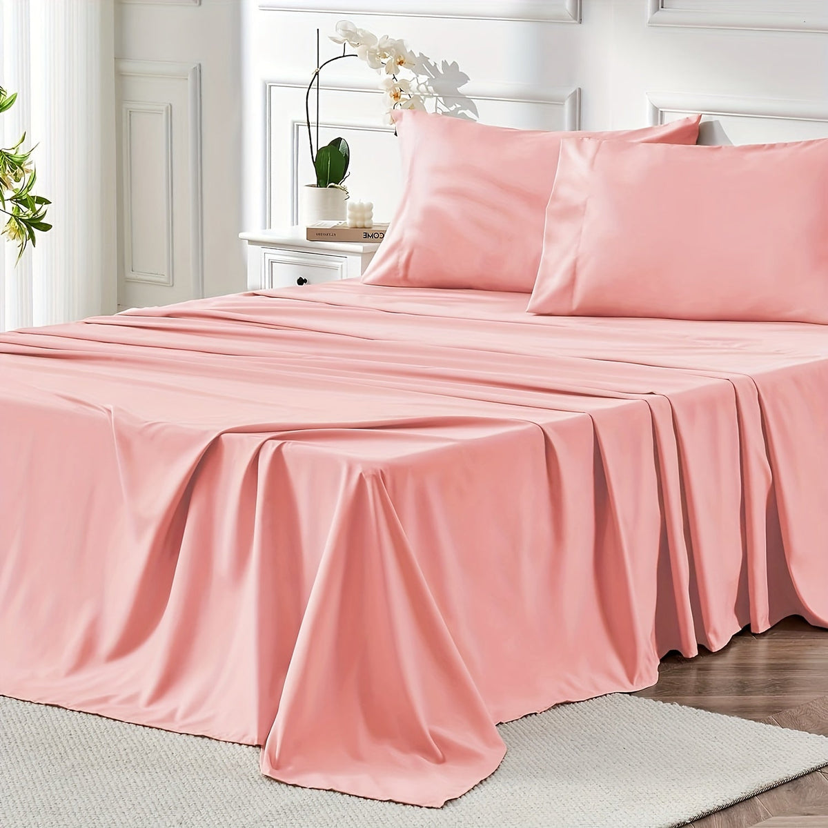 4-Piece Microfiber Bed Sheet Set Deep Pocket – Ultra Soft Breathable Hotel-Grade Sheets, Fade & Shrink Resistant, All Season, Twin Full Queen King, Multiple Colors