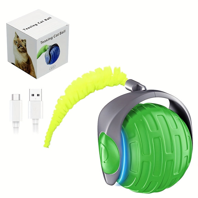 Self-Rolling Interactive Pet Ball for Cats & Dogs - Smart Automatic Moving Electric Toy Ball, Indoor Rolling Ball for Cat & Dog Exercise, Boredom Buster for Kittens & Puppies