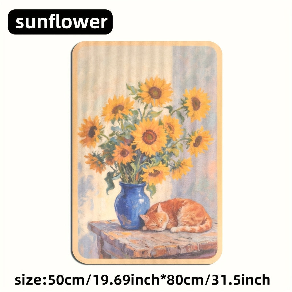 Cat Scratching Mat Self-Adhesive – Durable Sisal Scratch Pad for Indoor Cats to Sharpen Claws & Play, 20x31.5 Inch Large Cat Scratcher Board, Starry Sky / Pearl Cat / Sunflower Designs, Interactive Cat Toy