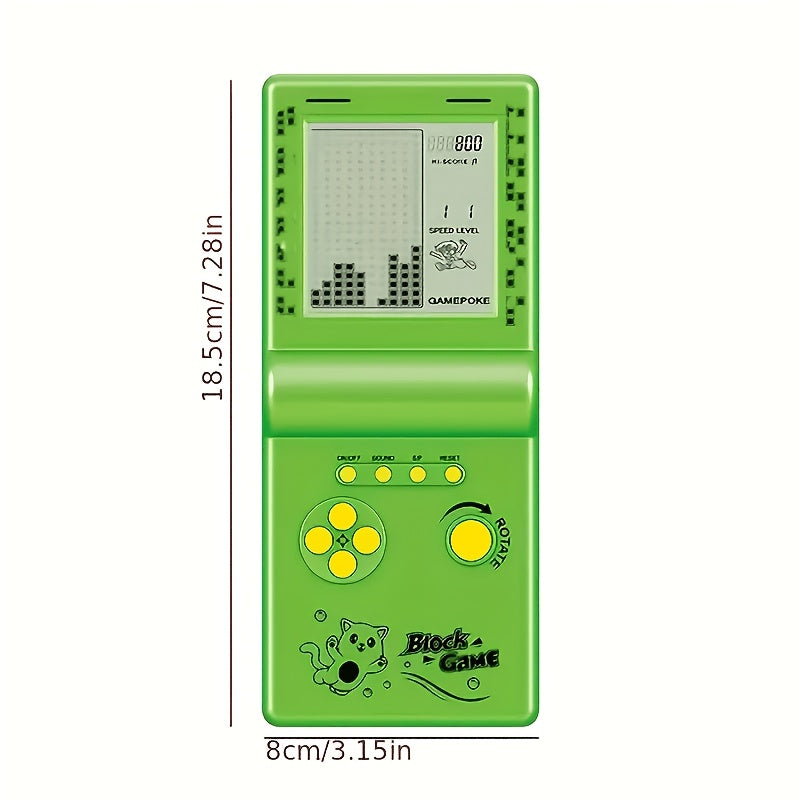 Retro Mini Handheld Game Console Brick Style Portable Classic Video Game Player Built-in Multiple Games Nostalgic Arcade Gaming Gift for Kids Adults Men Women Blue Green