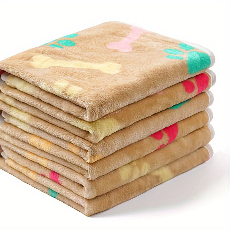 Cozy Bone-Pattern Dog Blanket for Small & Medium Dogs - Soft Warm Machine-Washable Pet Bedspread for Kennels, Crates, Sofas & Beds, Comfortable All-Season Dog Throw Blanket