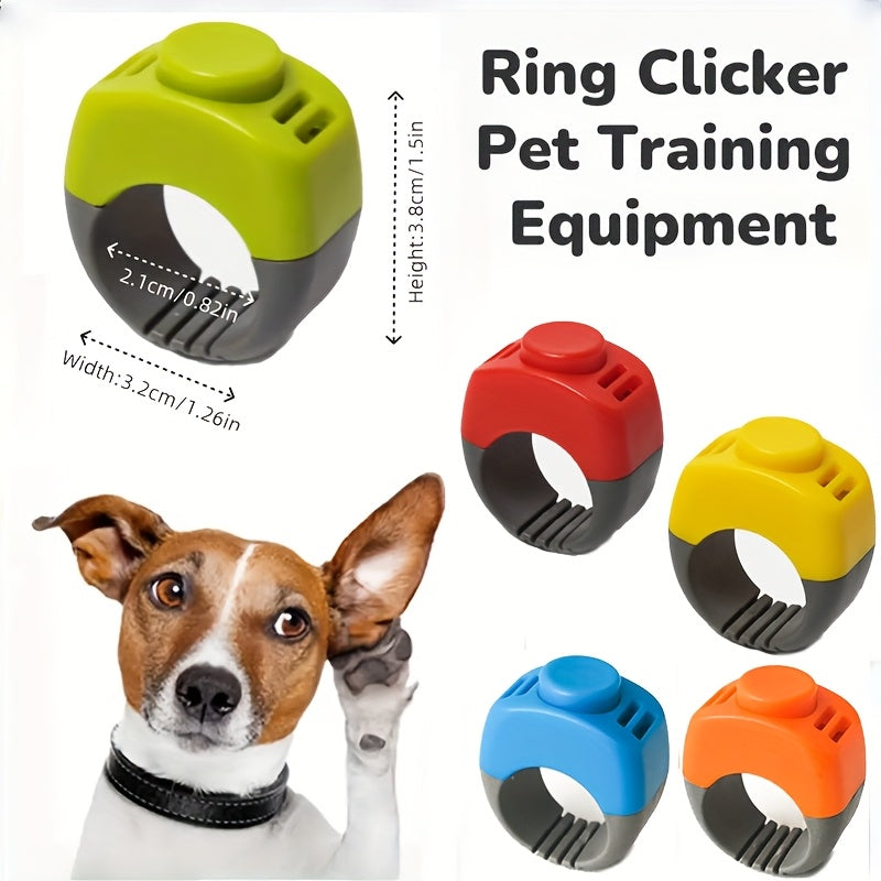 Ring Clicker for Dog Training - Hands-Free Finger Ring Design Pet Training Clicker for Dogs, Cats, Birds, Horses & Rabbits - No Battery, Adjustable Fit, Fashionable Colors