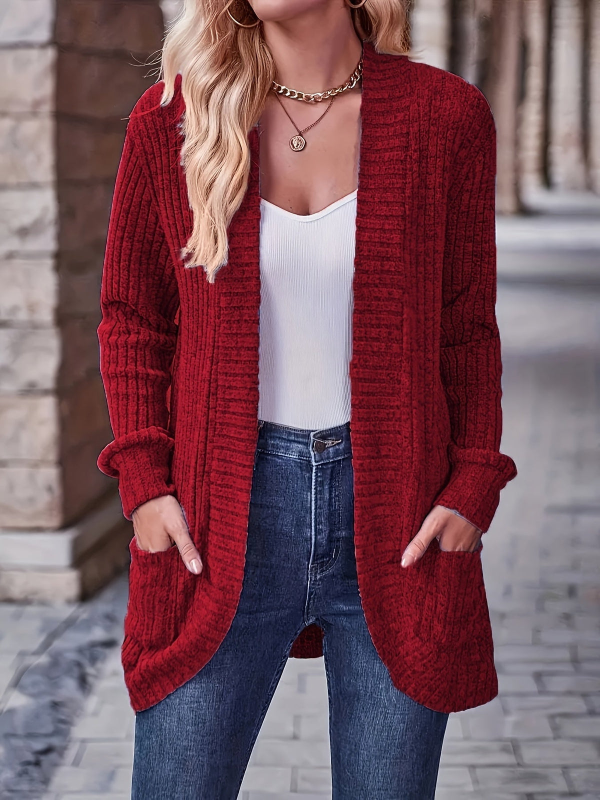 Women's Loose Casual Long Sleeve Blouse Solid Color Pocket Splicing Relaxed Fit Top 10 Colors S-XXL Spring Fall Everyday Wear