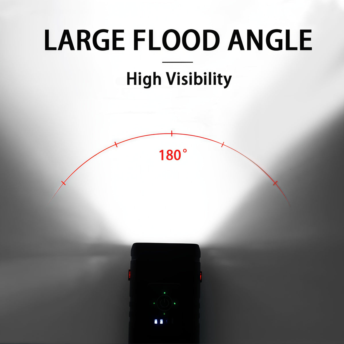 Super Bright USB Rechargeable Bike Light Set – LED Front Headlight 1200mAh & Rear Taillight 330mAh, 6+4 Modes, 180° Wide Beam, Safety Bell Included, for Mountain Road & Night Cycling