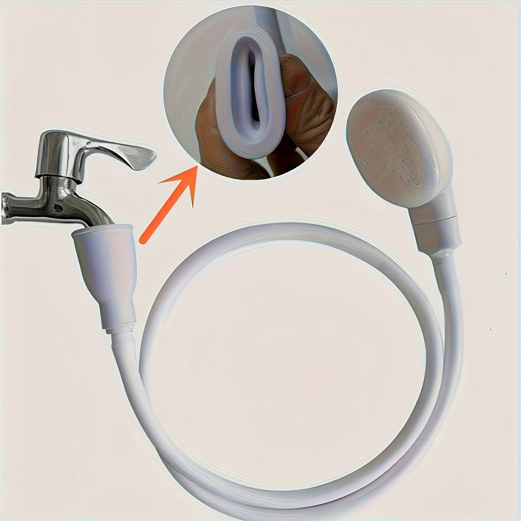 Wall-Mounted Handheld Spray Nozzle & Faucet Hose – 2-Pack Flexible Manual Shower Sprayer for Pet Bathing, Backyard, Garden & Yard Cleaning, Easy Faucet Attachment