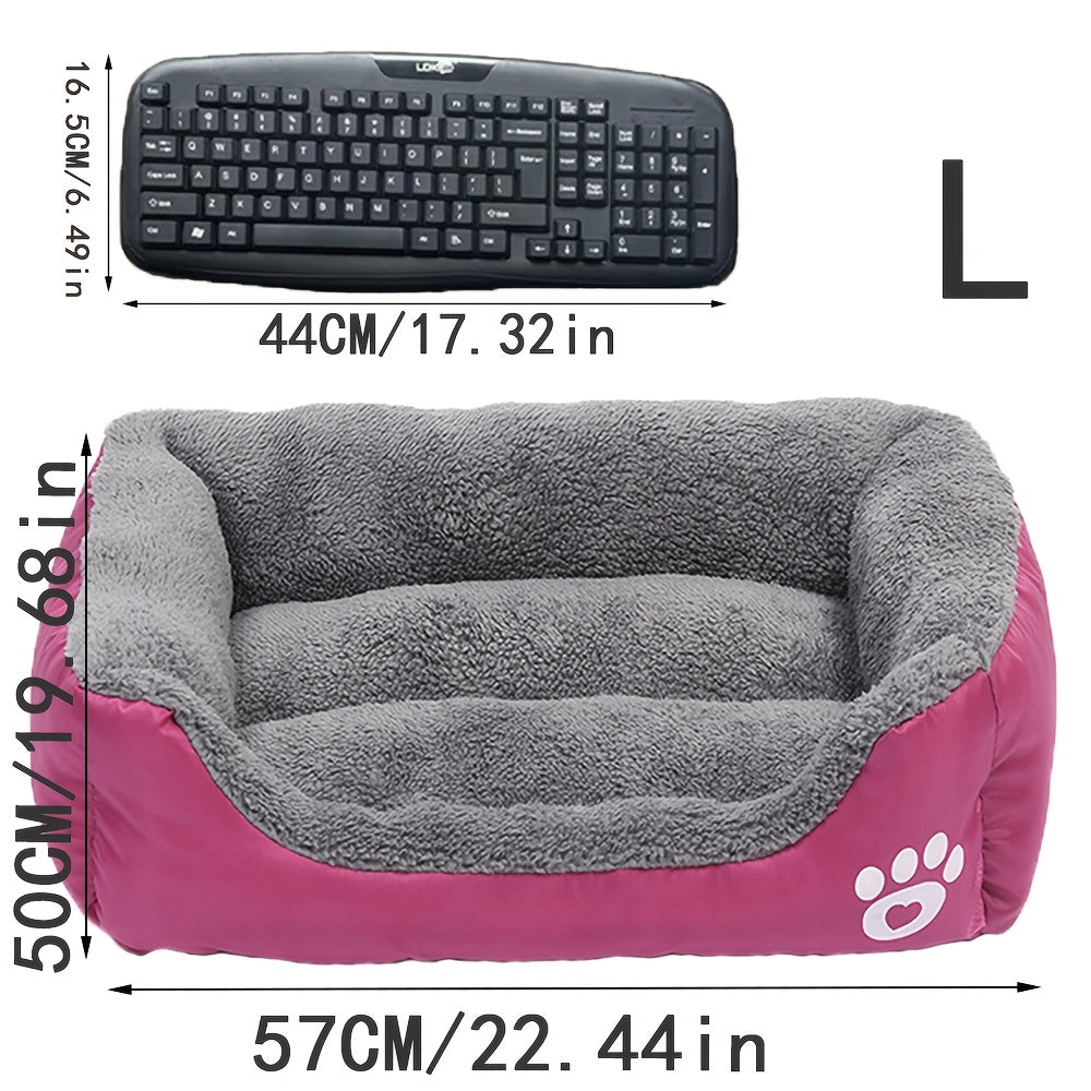 Cozy Winter Pet Bed for Small Dogs & Cats – Candy-Colored Washable Square Warm Nest for Chihuahua, Pomeranian, Shih Tzu & Small Breeds, Soft Plush Dog Cat Bed