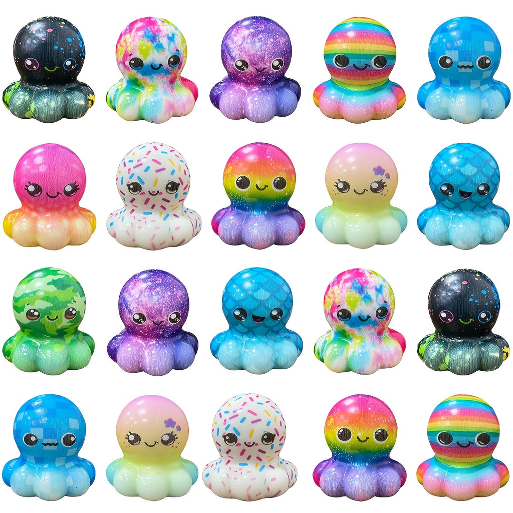 Cute Octopus Squishy Toys Soft Slow Rising Fidget Sensory Squeeze Stress Relief Balls for Kids Adults Classroom Prizes Party Favors Birthday Gifts Holiday Stocking Stuffers Random Colors 10 20 30 Pack