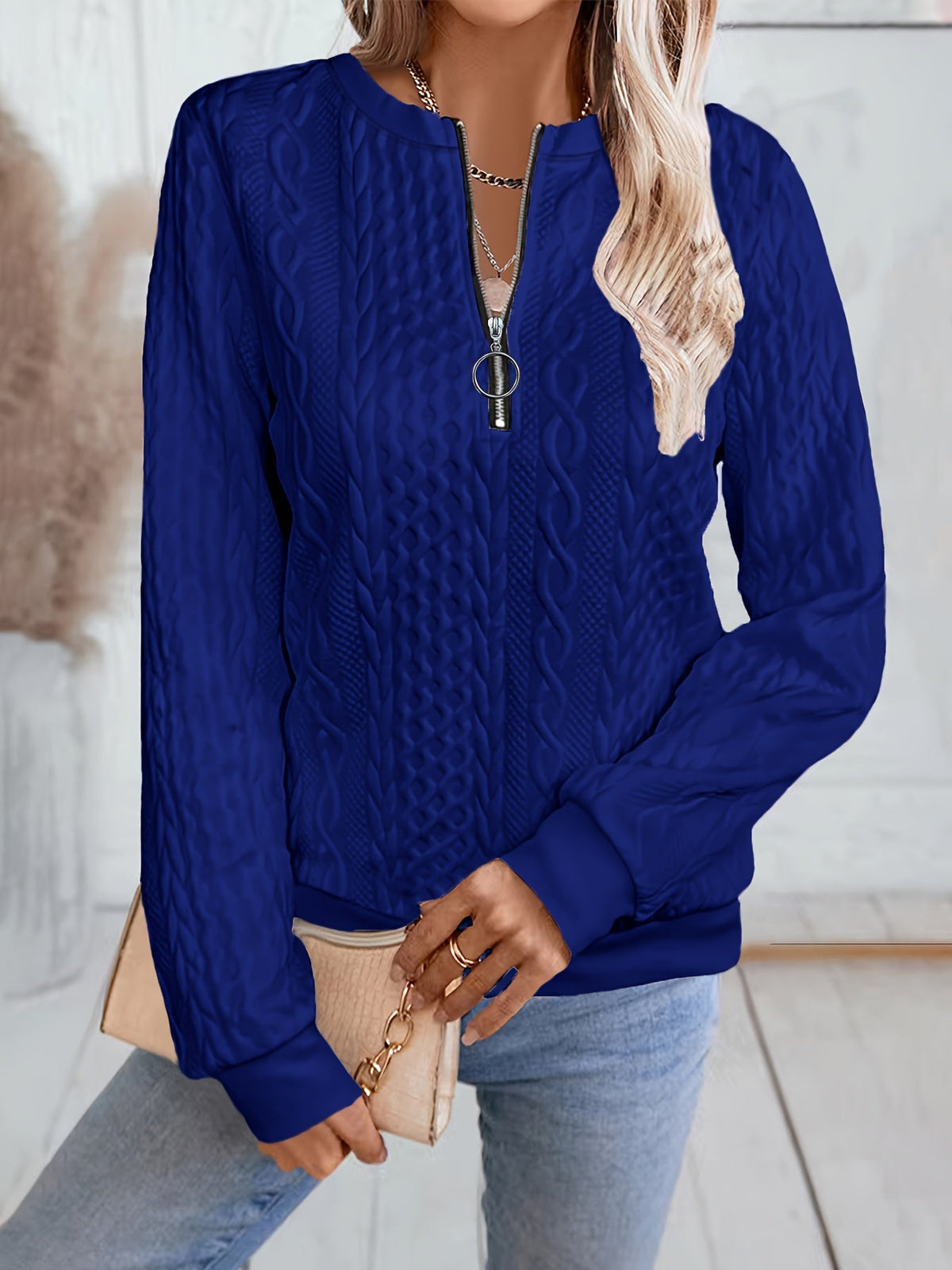 Women's Zip Up Sweatshirt Baseball Collar Long Sleeve Fall Winter Solid Color Fleece Pullover Top S M L XL XXL Multi Color