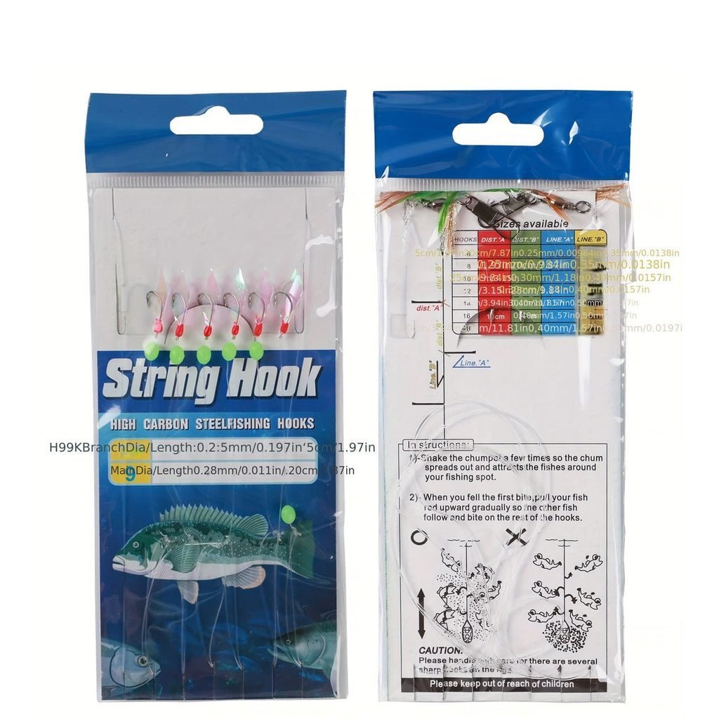 22 Pack Fishing Rigs Set with High Carbon Steel Hooks, Glow Beads, Flasher Lure Bait – Freshwater & Saltwater Fishing Tackle Kit for Bass Trout Salmon