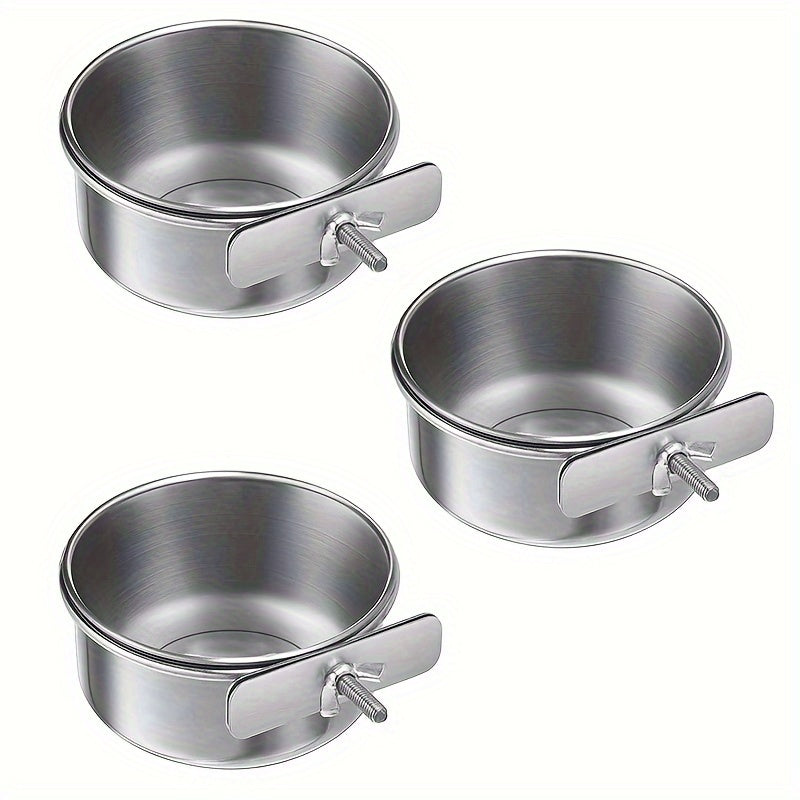 Bird Cage Feeder & Water Bowl Set – 2-Pack Parrot Food Water Bowls with Clip-On Bracket, Sturdy Plastic Bird Feeder Cups for Parakeets Cockatiels Canaries & Small Pet Birds