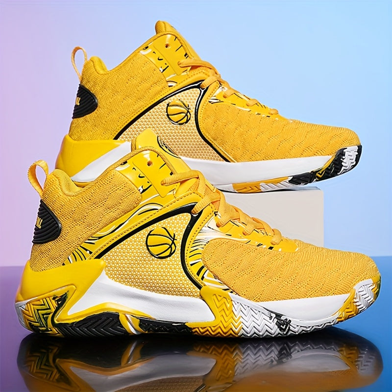 Men's High Top Basketball Shoes Anti-Slip Rubber Sole Breathable Lace-Up Sneakers for Men Durable Sports Running Shoes 3 Colors Sizes US 6.5-13.5 Cushioned Ankle Support