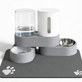 Gravity Cat Feeder 2 Pack - Automatic Food Feeder and Water Dispenser Set with Detachable Pet Bowl & Silicone Mat for Cats Small Medium Dogs Large Capacity Gravity-Fed No Electricity Needed Pet Feeding Station