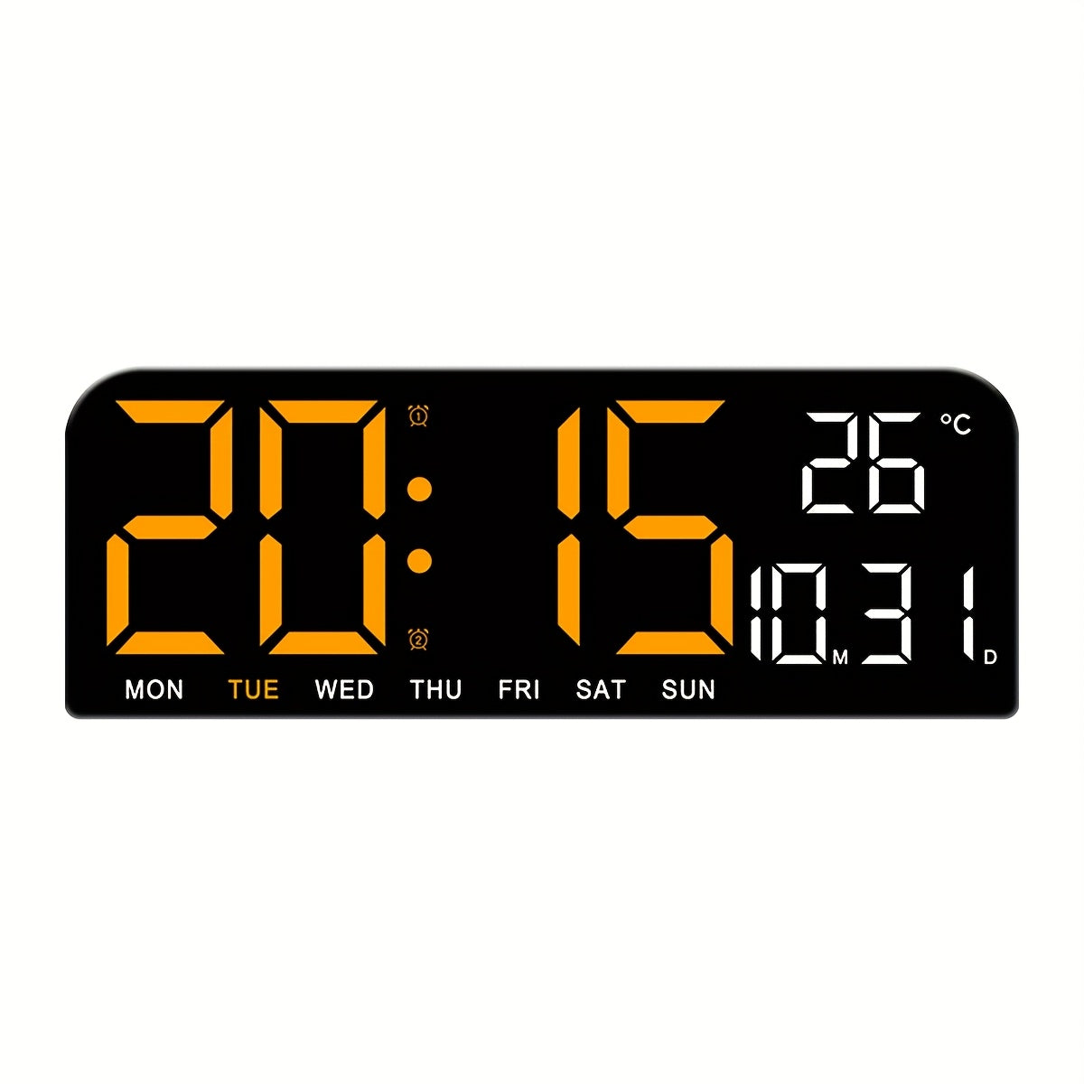 Large Screen LED Alarm Clock with Auto-Dimming Remote Control – 15 Inch Digital Clock Displays Time, Date, Week, Temperature & Humidity – Bedroom Bedside Clock for Seniors, Living Room, Office Desk