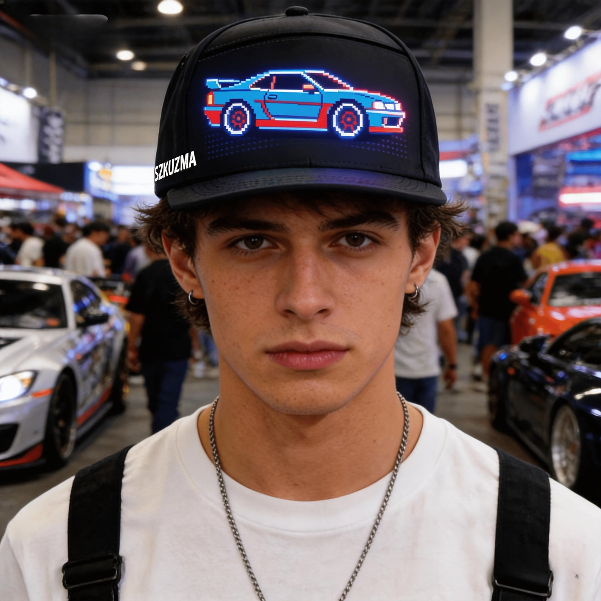 Programmable LED Hat APP Controlled Scrolling Text Animation Light Up Cap Unisex Adjustable Smart LED Baseball Cap for Party Wedding Valentine's Day Carnival Festival Men Women
