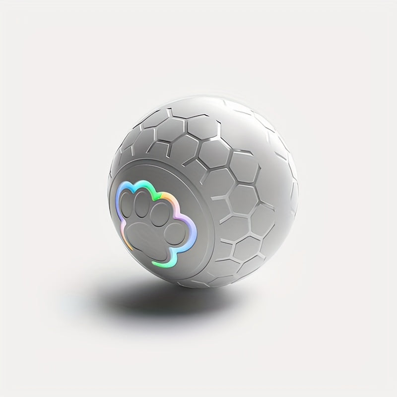 Rechargeable Smart Automatic Bouncing Ball for Cats & Dogs - Interactive Electric Pet Toy Bite Resistant Self-Moving Ball Indoor Exercise Toy 6 Colors Blue Green Pink Yellow Orange Grey